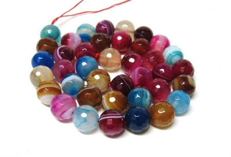 10 mm  Achat Multicolor crash facettiert Edelstein Strang