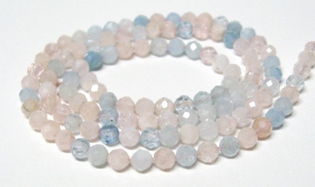 4 mm Beryll Perlen  Edelstein Strang facettiert