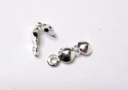 5 mm Klappkapseln, 2 Endkappen mit Loch 925er Sterling Silber