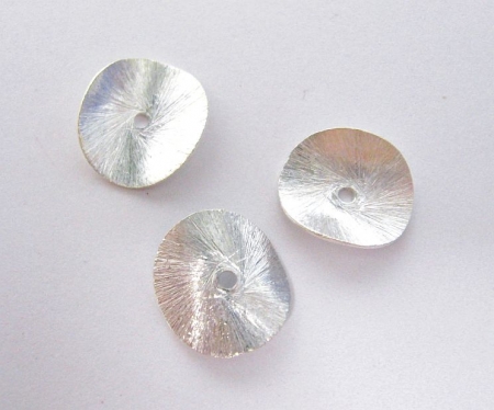 1 Scheibe 10 mm gebürstet 925er Sterling Silber