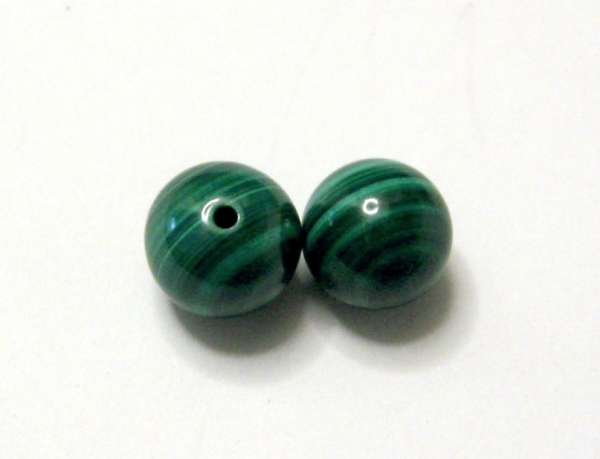 Malachit Halb Gebohrt Perlen 1 Paar